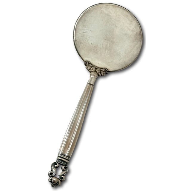 Large Size Vintage Georg Jensen Denmark Acorn Pattern Sterling Silver Tomato Server - Mid 20th Century For Sale - Image 4 of 12