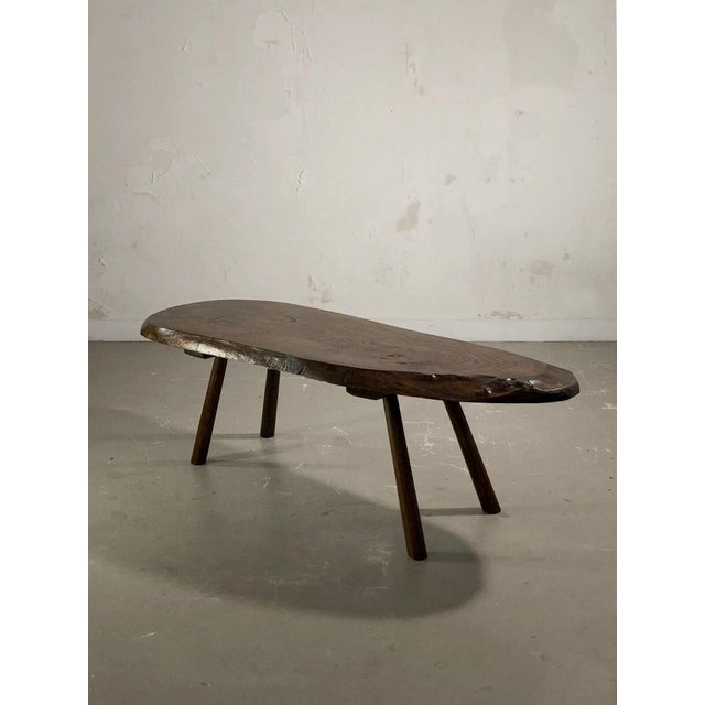 Gouge-cut Wooden Coffee Table, France, 1950s For Sale - Image 13 of 18