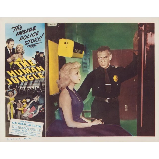 Original lobby card for the film "The Human Jungle" (1954) featuring Gary Merrill and Jan Sterling. This vintage cinema...