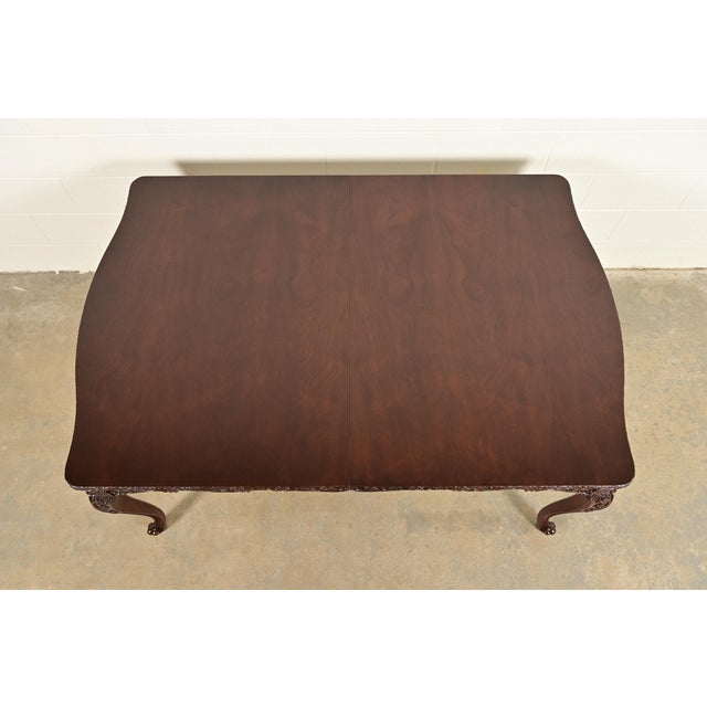Romweber French Provincial Louis XV Mahogany Extension Dining Table, Newly Refinished For Sale - Image 9 of 13