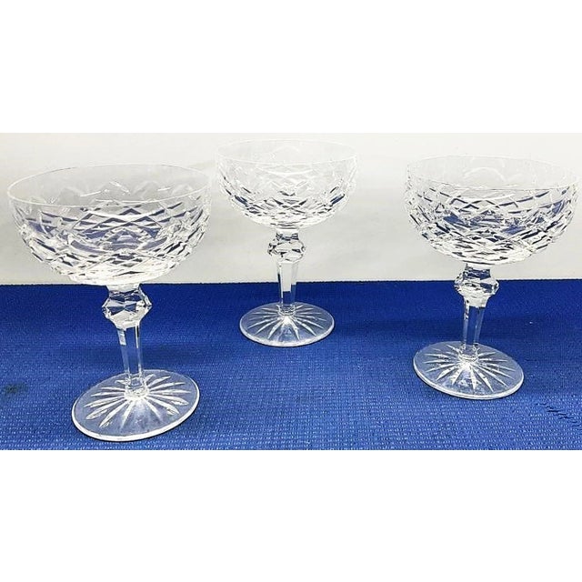 Glass 1980s Waterford Crystal Champagne Coupes, 'Powerscourt' Motif, Set of 6 For Sale - Image 7 of 9