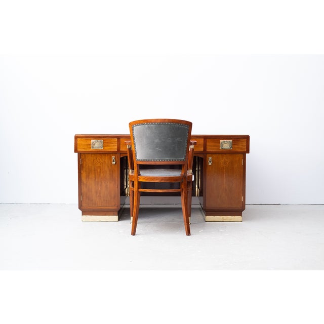 Art Nouveau Men's Desk and Armchair by J. W. Müller, 1905, Set of 2 For Sale - Image 17 of 18