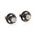 Victorian Late 19th Century Pair of Victorian Old Mine Cut Diamond Rose Gold Silver Enamel Stud Earrings For Sale - Image 3 of 5