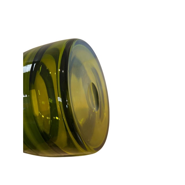 Vintage Mid Century Green Swirl Art Glass "Sasso" Vase Attributed to Luciano Gaspari Salviati For Sale - Image 9 of 9