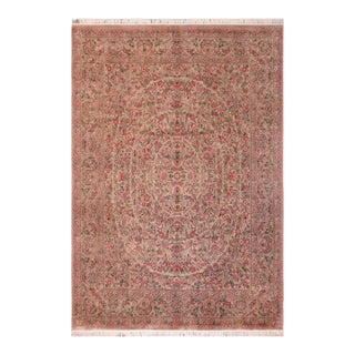 Elegant Renaissance 1990's Tan/Red Wool Rug - 8'0'' X 10'5'' For Sale
