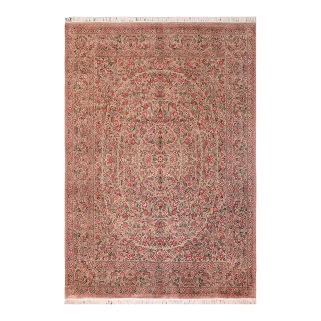 Elegant Renaissance 1990's Tan/Red Wool Rug - 8'0'' X 10'5'' For Sale
