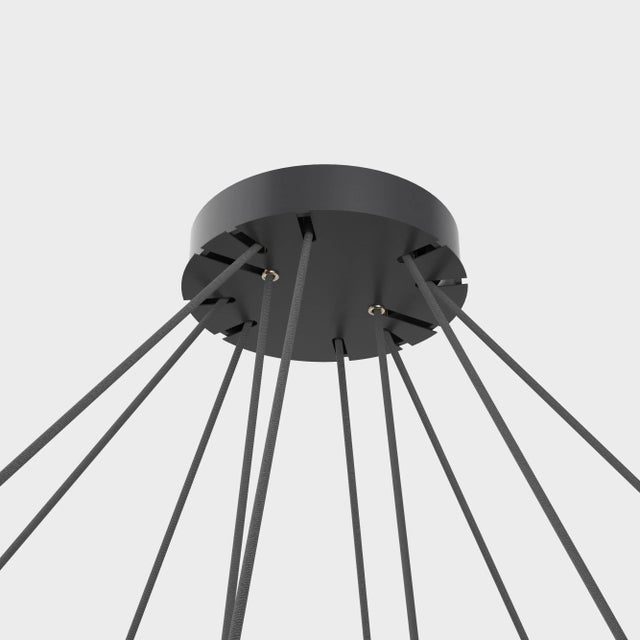 Not Yet Made - Made To Order Daniel Becker 'Emily Vertikal 10' Chandelier in Matte White/Oak for Moss Objects For Sale - Image 5 of 12