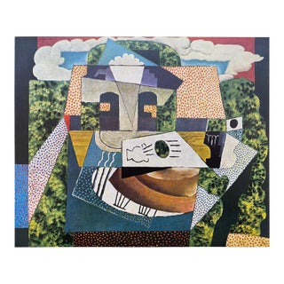 Pablo Picasso Vintage 1955 Modernist 1st Edtn Cubsim Lithograph Print " Still Life in Landscape " 1915 For Sale
