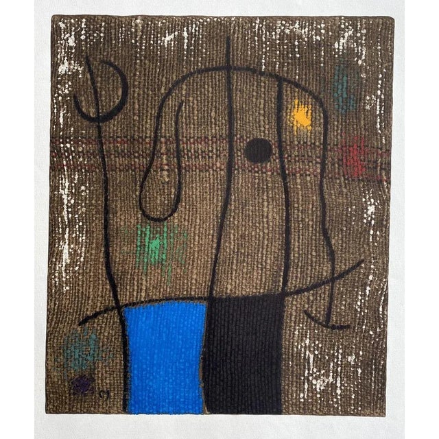 Joan Miro Woman and bird II, 1965 Lithograph in colors (Arte / Maeght workshop) Signed in the plate On vellum size 56 x 45...