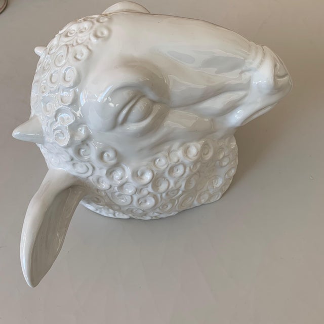 Italian Ceramic Sheep Head Wall Sculpture Chairish