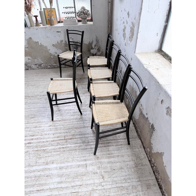 Italian Braided Rope Chairs, 1960s, Set of 6 For Sale - Image 14 of 18