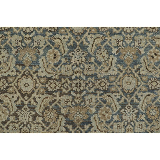 Traditional Antique Persian Tabriz Rug With Floral Patterns in Brown and Blue - Rug & Kilim For Sale - Image 3 of 7