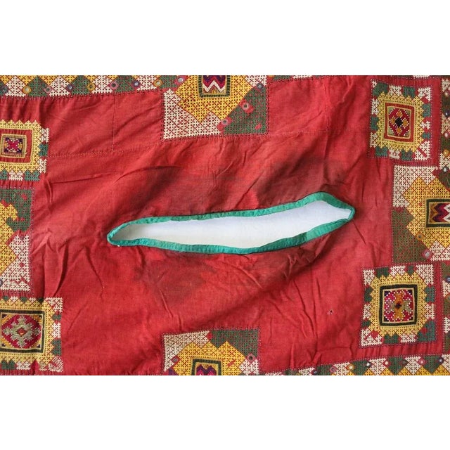 Red Vintage Hand Embroidered India Wall Hanging, 1920s For Sale - Image 8 of 13