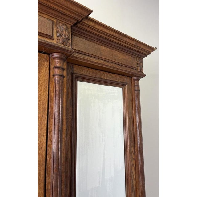 Antique French Carved Oak 3-Door Armoire For Sale - Image 15 of 18