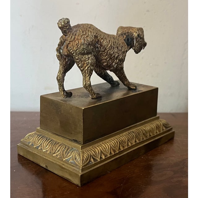 Antique 19th Century French Charles X Bronze Hunting Bird Dog Inkwell For Sale - Image 9 of 11