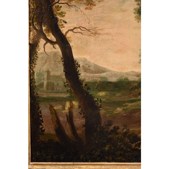 17th Century Gaspard Dughet / Gaspard Poussin, Landscape with Archangel Raphael & Tobias, 1660, Oil on Canvas For Sale - Image 5 of 16