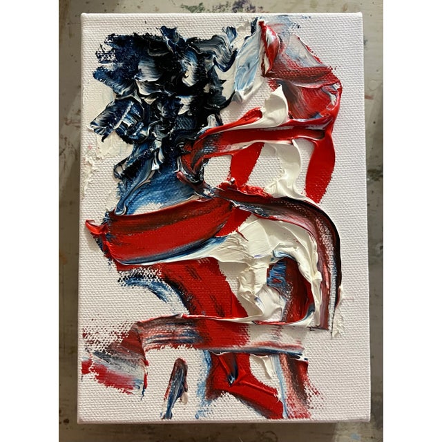 "Red, White & Blue", Abstract, Oil Painting, Canvas, Happy 250! For Sale In Saint Louis - Image 6 of 6