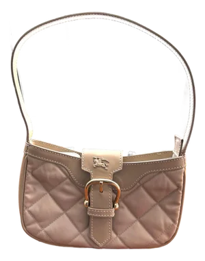 Burberry Quilted Nylon and Patent Leather Top Handle Bag