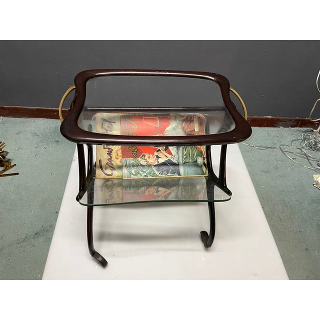 Service Cart Magazine Rack with Wheels by Cesare Lacca for Cassina, 1950s For Sale - Image 14 of 18