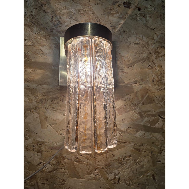 Venini Murano Glass and Metal Wall Lights from Venini, 1960, Set of 2 For Sale - Image 4 of 12