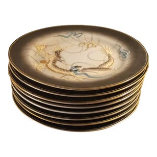 1950s Dragonware Salad/Desert Plates- Set of 8 Made in Japan For Sale