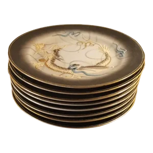 1950s Dragonware Salad/Desert Plates- Set of 8 Made in Japan