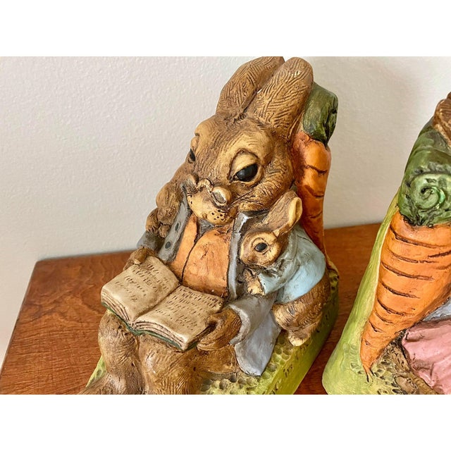 French Country 2000s Story Time in the Garden Rabbit Bookends, a Pair For Sale - Image 3 of 6