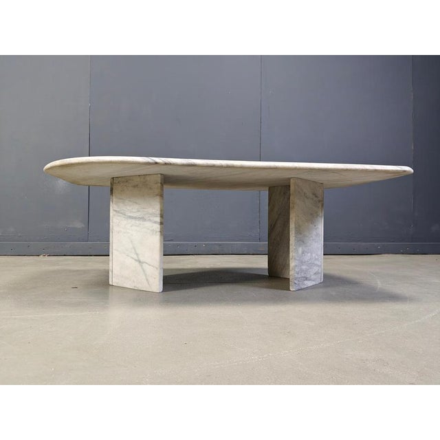 Stone Vintage White Marble Coffee Table, 1970s For Sale - Image 7 of 12