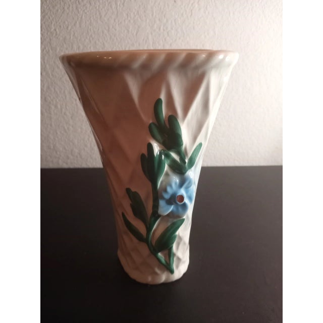 Ceramic Vintage Italian Style Ceramic Basket Weave With Floral Wall Pocket For Sale - Image 7 of 7