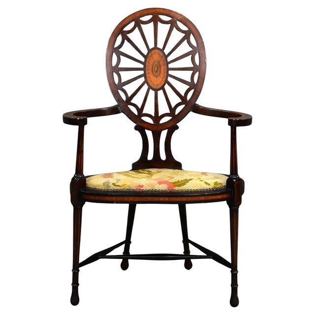 Wood Edwardian Mahogany Armchair, 1900 For Sale - Image 7 of 7