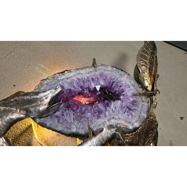 Illuminated Amethyst Wall Sculpture by Marc Dhaenens, 1970s For Sale - Image 9 of 13