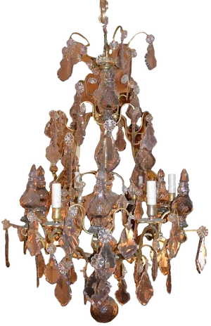19th C. French Dore Bronze W/ Original Crystal