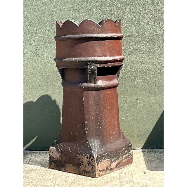 This exceptional 19th-century chimney pot is a magnificent find for collectors of architectural salvage and garden...