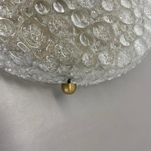 Large Ice Murano Glass Flush Mount from Hillebrand Leuchten, 1970s For Sale - Image 9 of 18