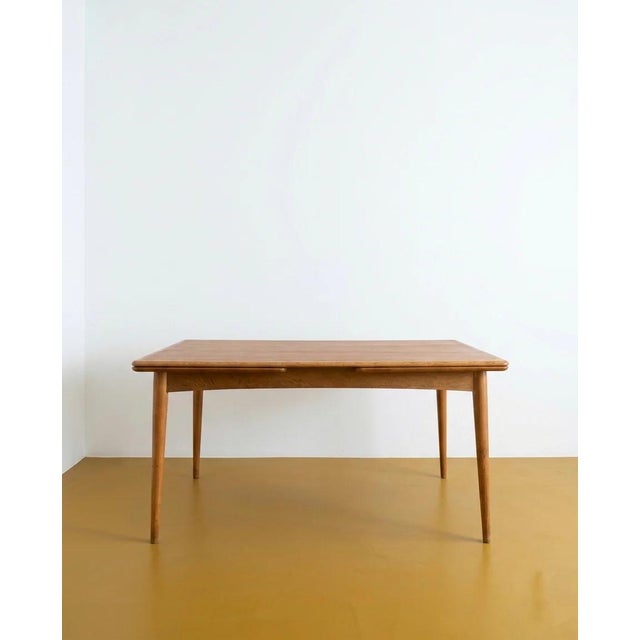Vintage Danish Oak Rectangular Table with Extensions, 1960s For Sale - Image 4 of 5