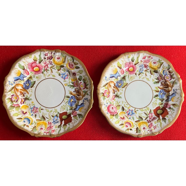 Hammersley English Fine Bone China Floral 8" Porcelain Plates by Hammersley - Set of 8 For Sale - Image 4 of 10