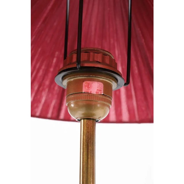 Red Vintage Brass Table Lamps, 1970s, Set of 2 For Sale - Image 8 of 9