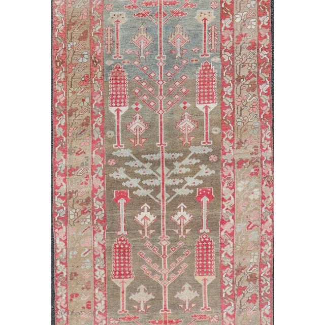 Antique Persian Bakhitari Runner With All-Over Patten in Light Blue Background For Sale - Image 10 of 12