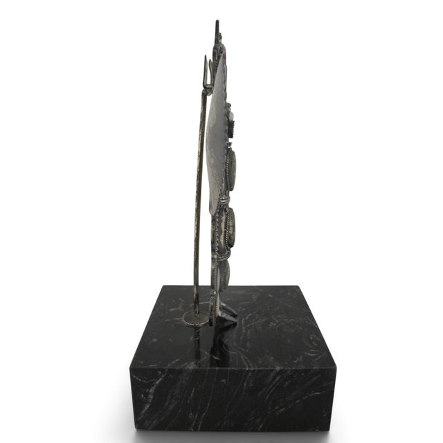 Michael Little Elk Sterling Silver Turquoise Kachina Eagle Dancer Sculpture For Sale - Image 10 of 13
