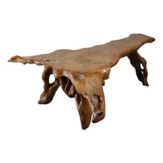 Brutalist Racine Sculptural Coffee Table in Elm, 1960s For Sale