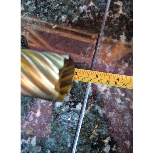 Louis Comfort Tiffany Antique Signed l.c. Tiffany Favrile Gold Iridescent Art Glass Twisted Swirl Candlestick Holder (Jg) For Sale - Image 4 of 5