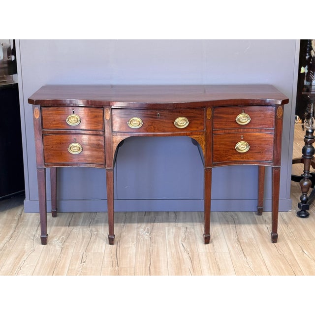 Late 18th Century Late 18th Century English Mahogany Serpentine-Front Sideboard For Sale - Image 5 of 14