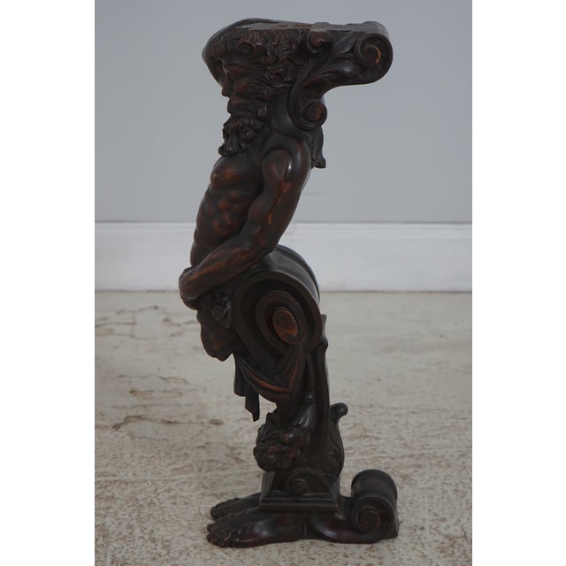 French Pair Antique 18th C. French Carved Sculptures of Atlantis For Sale - Image 3 of 14