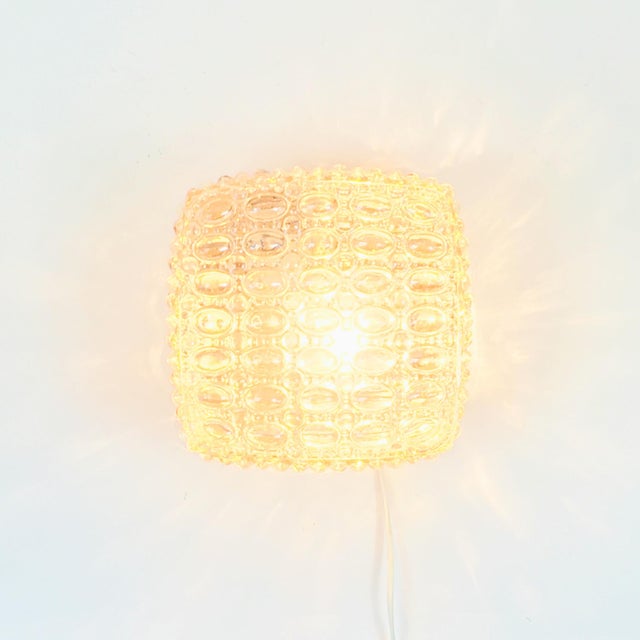 Gold Mid-Century Modern Amber Bubble Glass Wall Lamps by Helena Tynell for Limburg, Germany, 1970s, Set of 2 For Sale - Image 8 of 12