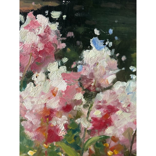 Textile Original Large Landscape Floral Oil Painting For Sale - Image 7 of 10