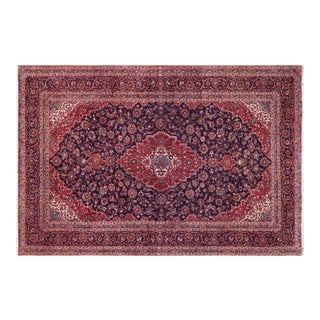 Vintage Hand-Knotted Wool Rug – 9'11" X 13'0" – Blue & Red For Sale