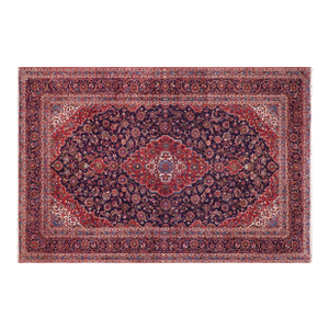 Vintage Hand-Knotted Wool Rug – 9'11" X 13'0" – Blue & Red