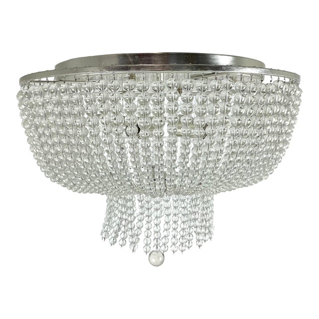 Crystal Beaded Flush Mount Chandelier For Sale