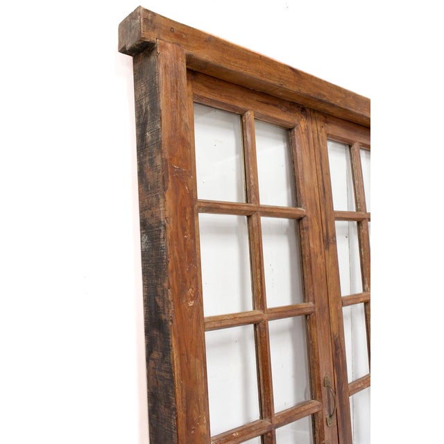 Wood 16 Pane Glass Door Framed For Sale - Image 7 of 9