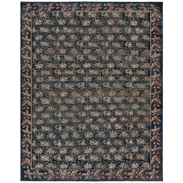 Doris Leslie Blau Antique Turkish Allover Floral Warm Tan Rug - c. 1920 For Sale